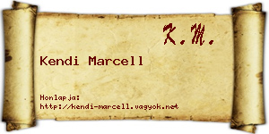 Kendi Marcell névjegykártya